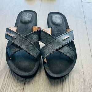 Coach Black Cross-Strap Women's Sandals